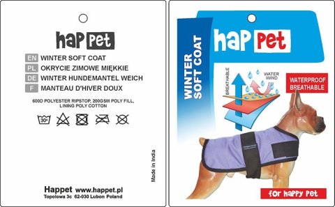 Kurtka dla psa Happet 316B fiolet XL-70cm Kurtka dla psa Happet 316B fiolet XL-70cm