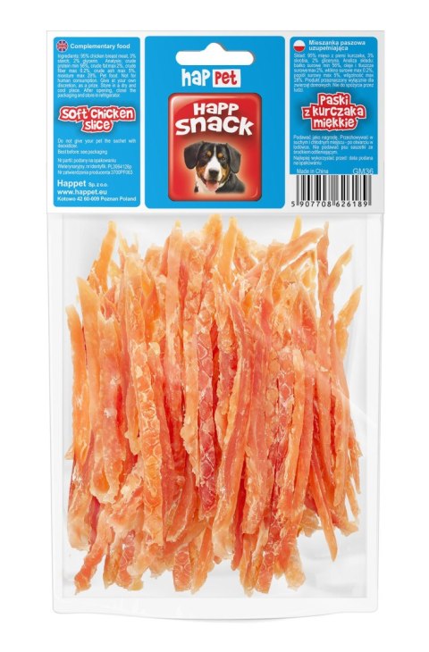 Paski z kurczka Happet GM36 miękkie 100g Paski z kurczka Happet GM36 miękkie 100g