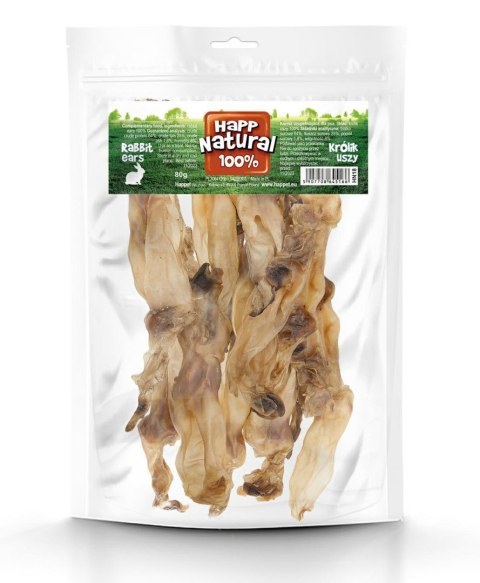 Królik uszy 100% naturalne gryzak, 80g Królik uszy 100% naturalne gryzak, 80g