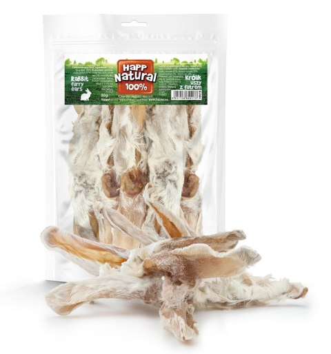 Królik uszy z futrem 100% naturalne, 80g Królik uszy z futrem 100% naturalne, 80g
