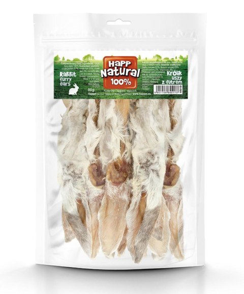 Królik uszy z futrem 100% naturalne, 80g Królik uszy z futrem 100% naturalne, 80g